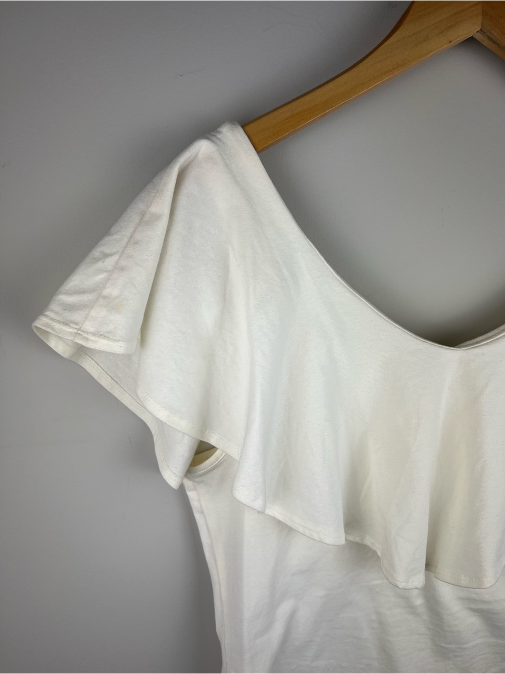 Free People Cream Off-Shoulder Ruffle Top - Picture 6 of 10